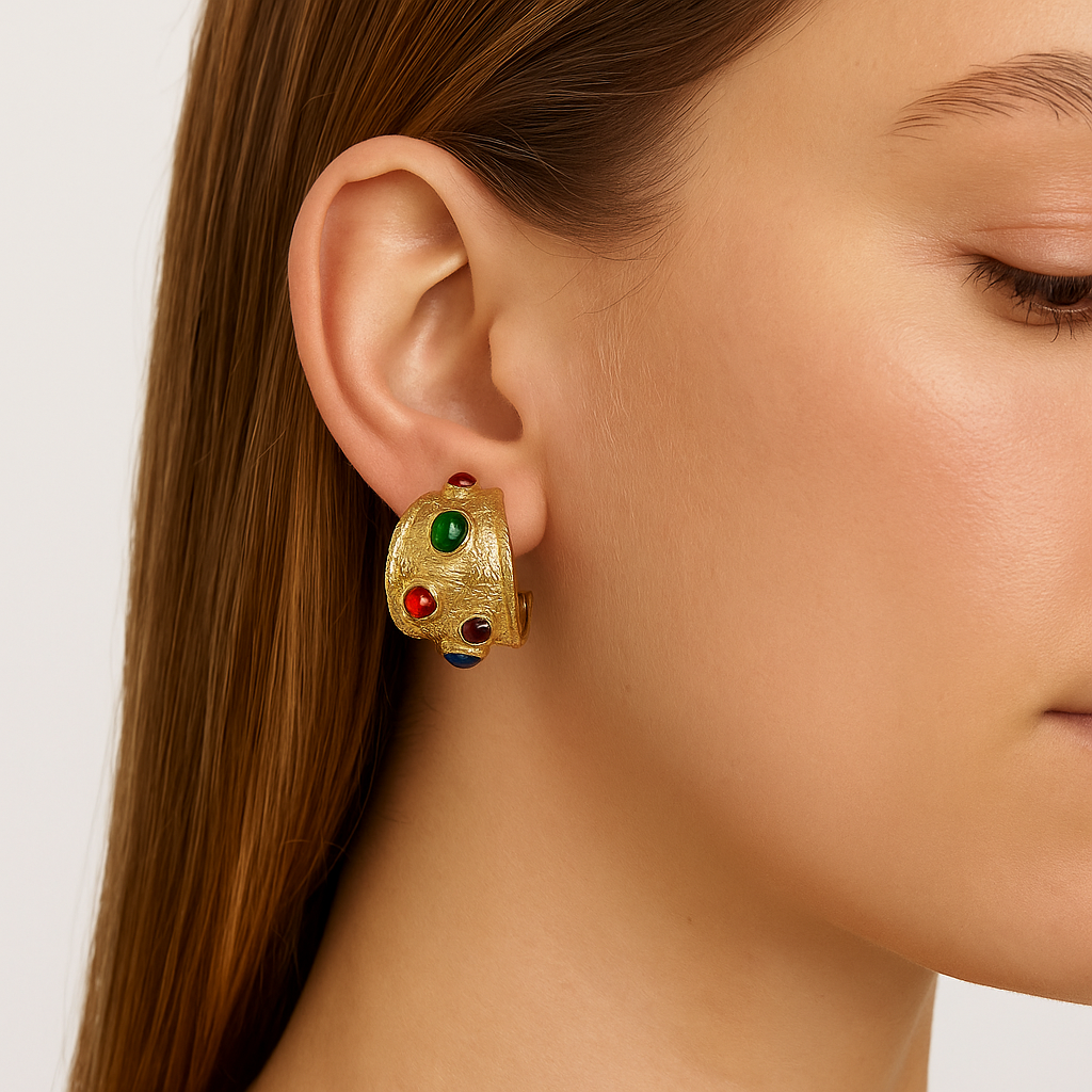 Scattered Gem Hoops
