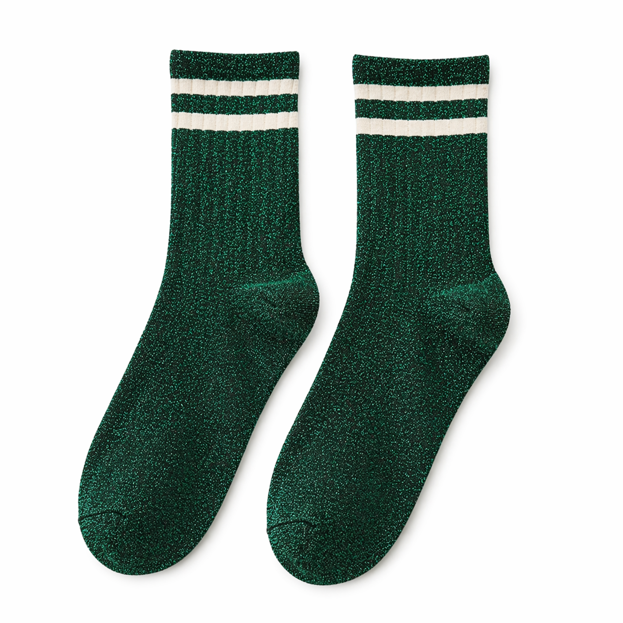 white socks green glitter stripe detail everyday style Me The Label