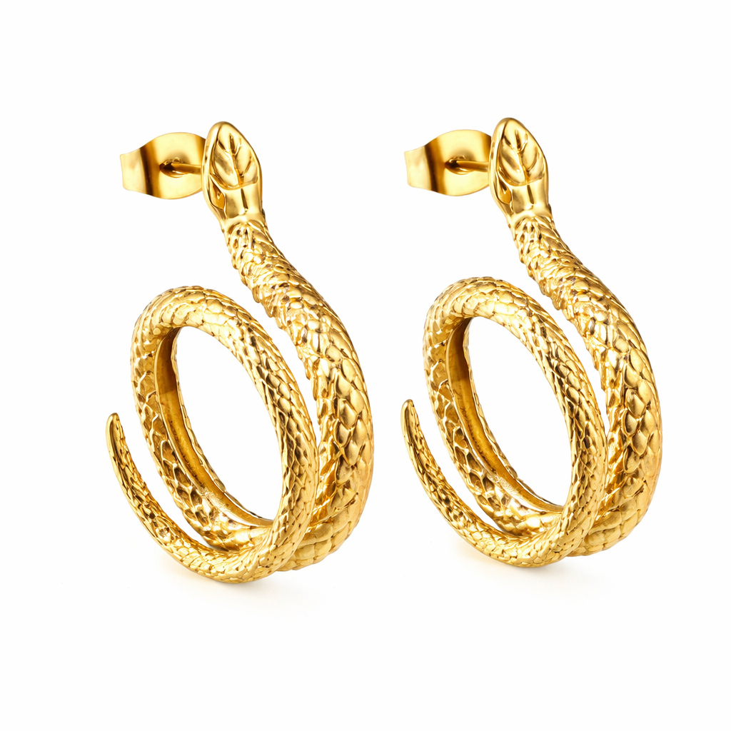 medusa stud earrings gold statement jewellery Me The Label