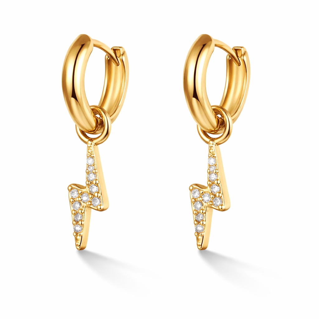 zap hoops gold lightning hoop earrings Me The Label