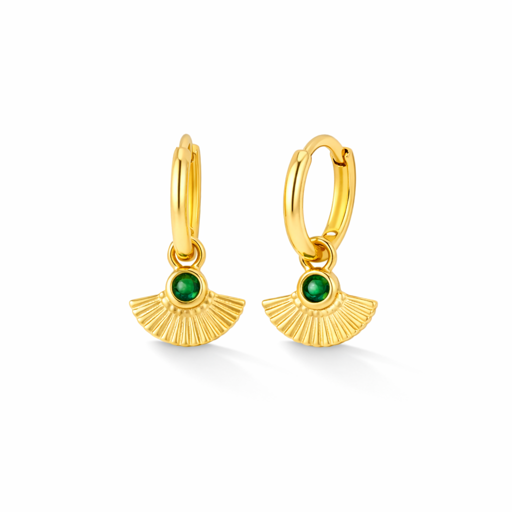 Fantail Hoops - Emerald