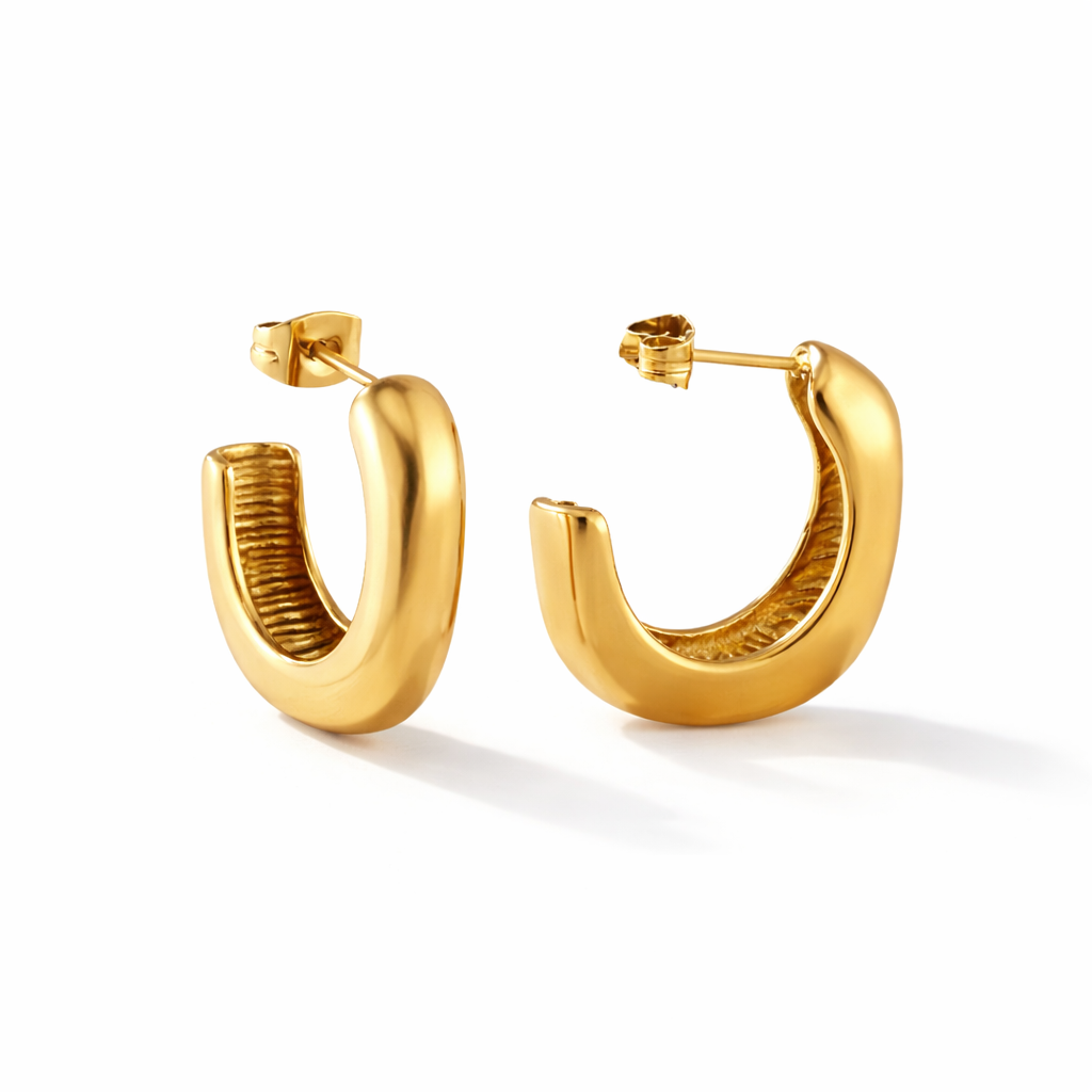 mall gold hoop earrings stainless steel everyday hoops