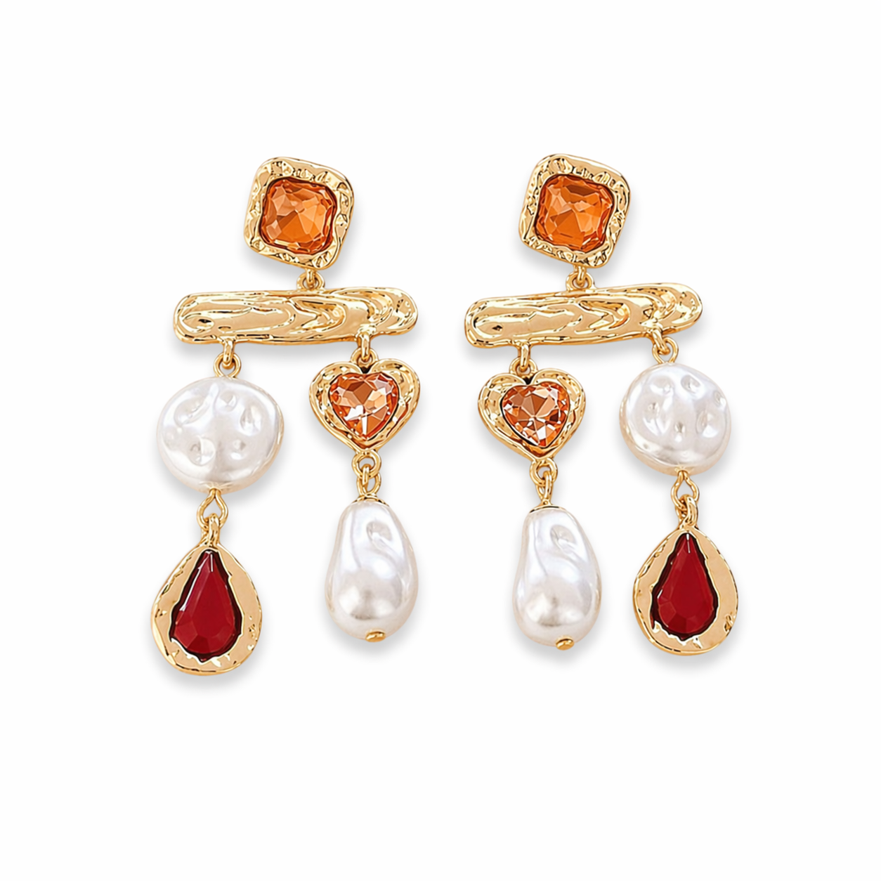 orange gemstone earrings bold modern statement jewellery Me The Label