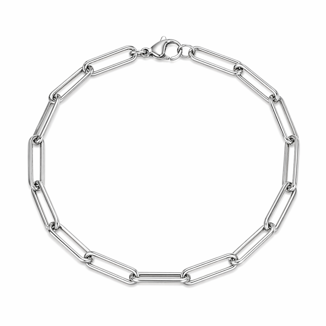 stainless steel paperclip bracelet minimal chain design Me The Label