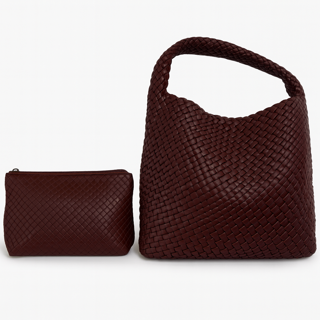 Large Woven Tote - Merlot
