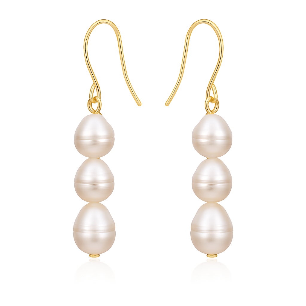 Pearl drop earrings gold minimal timeless statement earrings