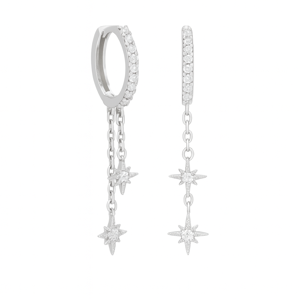 stardust hoops silver textured hoop earrings Me The Label