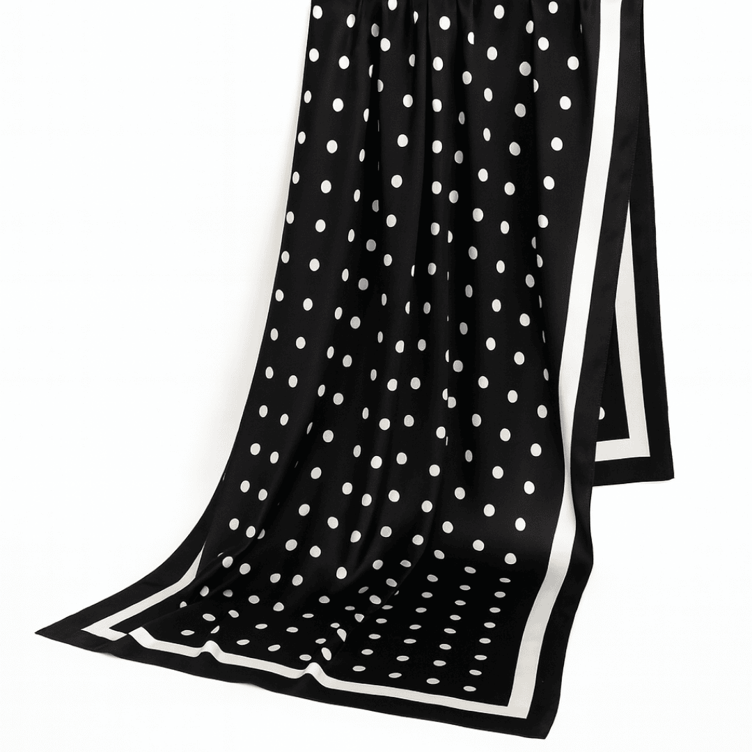 Black & White Polka Dot Scarf