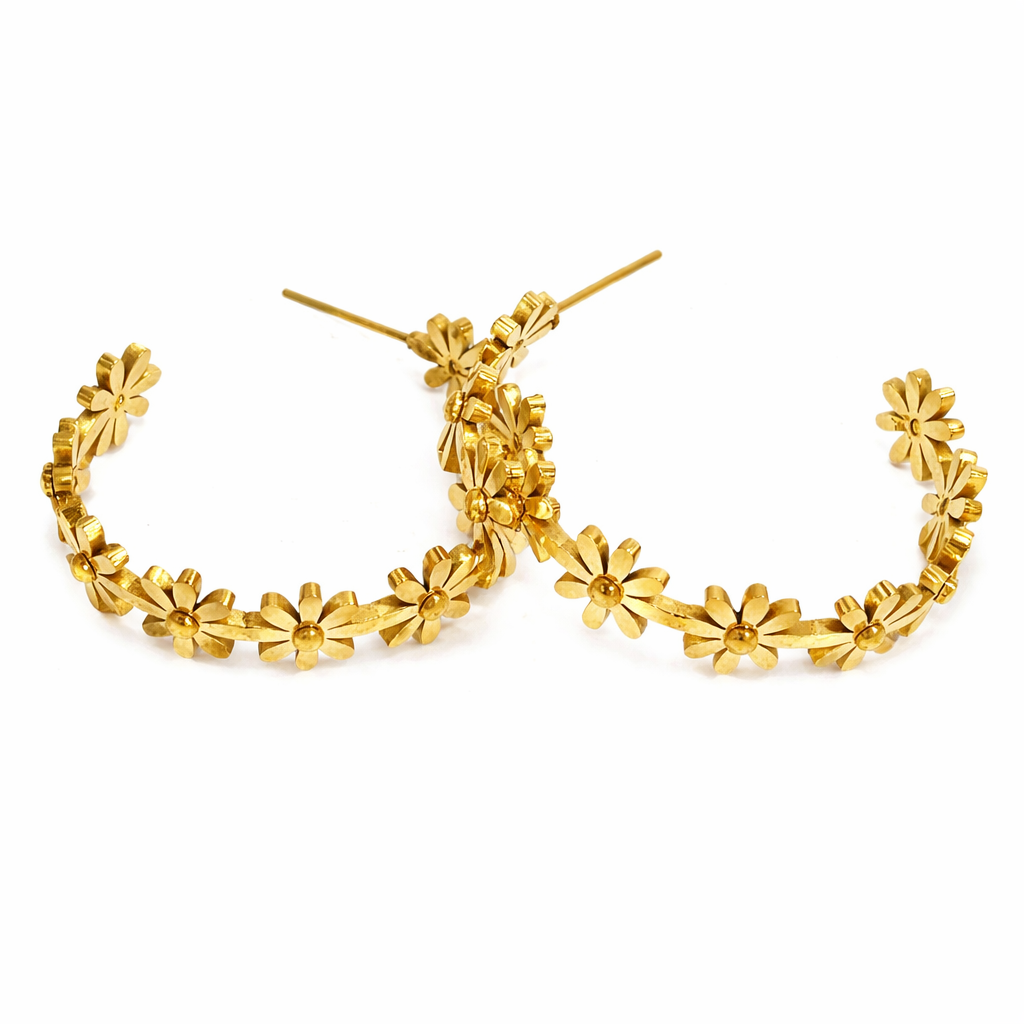 Daisy Gold Hoops Me The Label
