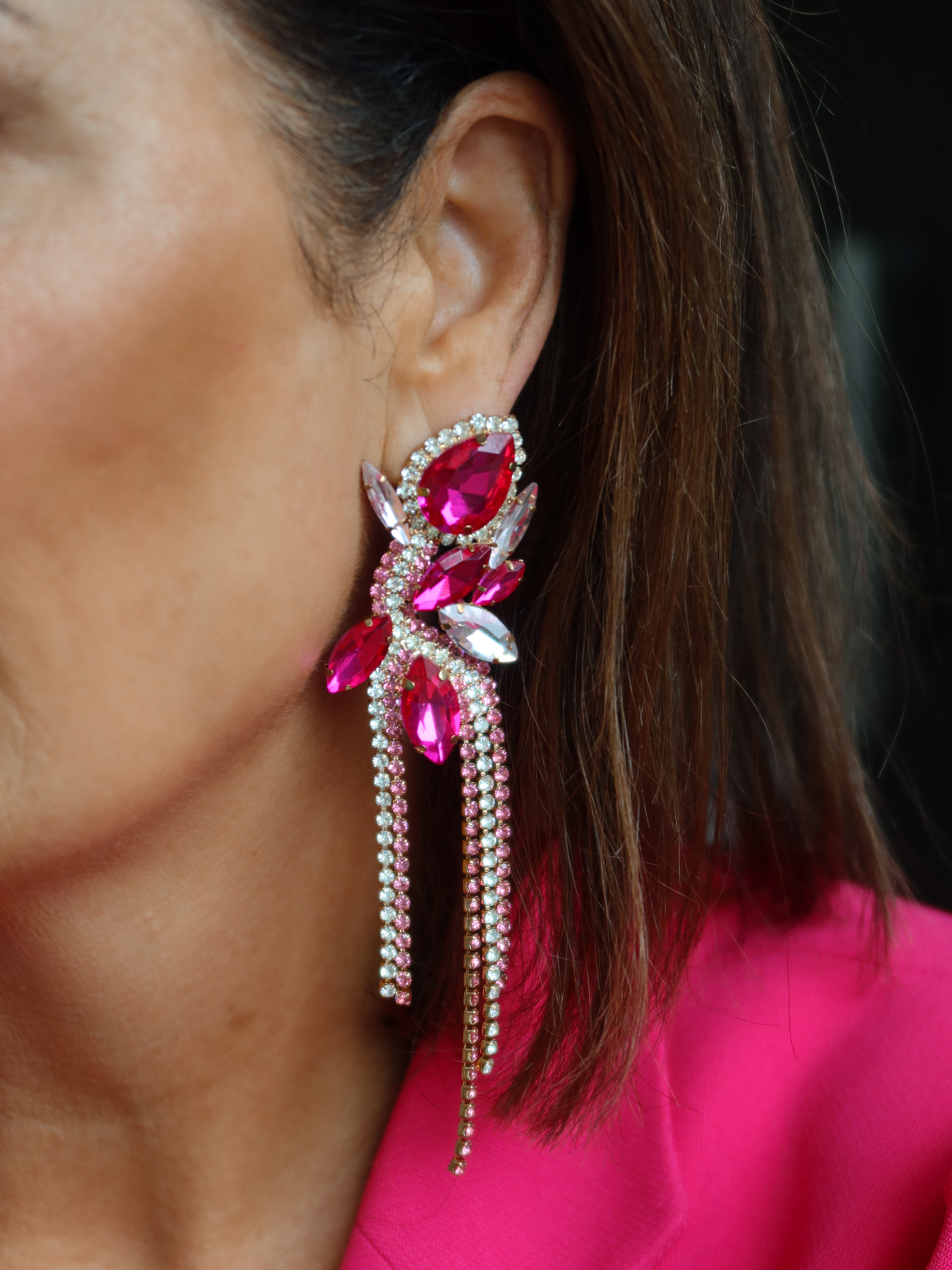Cluster Pink Drop - Earrings