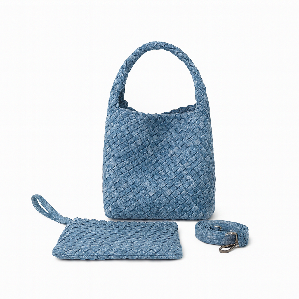 Medium Woven Tote - Denim