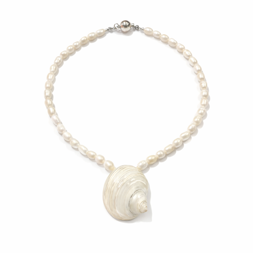 pearl shell necklace coastal pendant jewellery Me The Label
