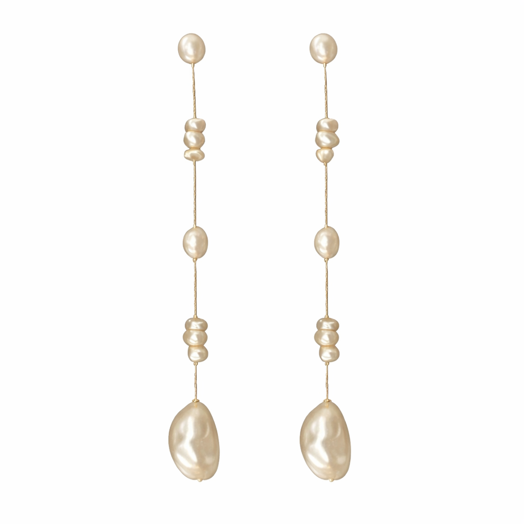 Freshwater Dangle Pearls - Gold