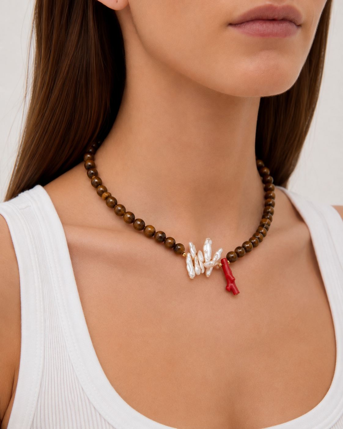 Tigers eye beaded necklace