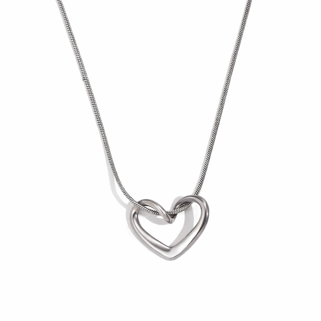 Entwine Heart Necklace - Silver