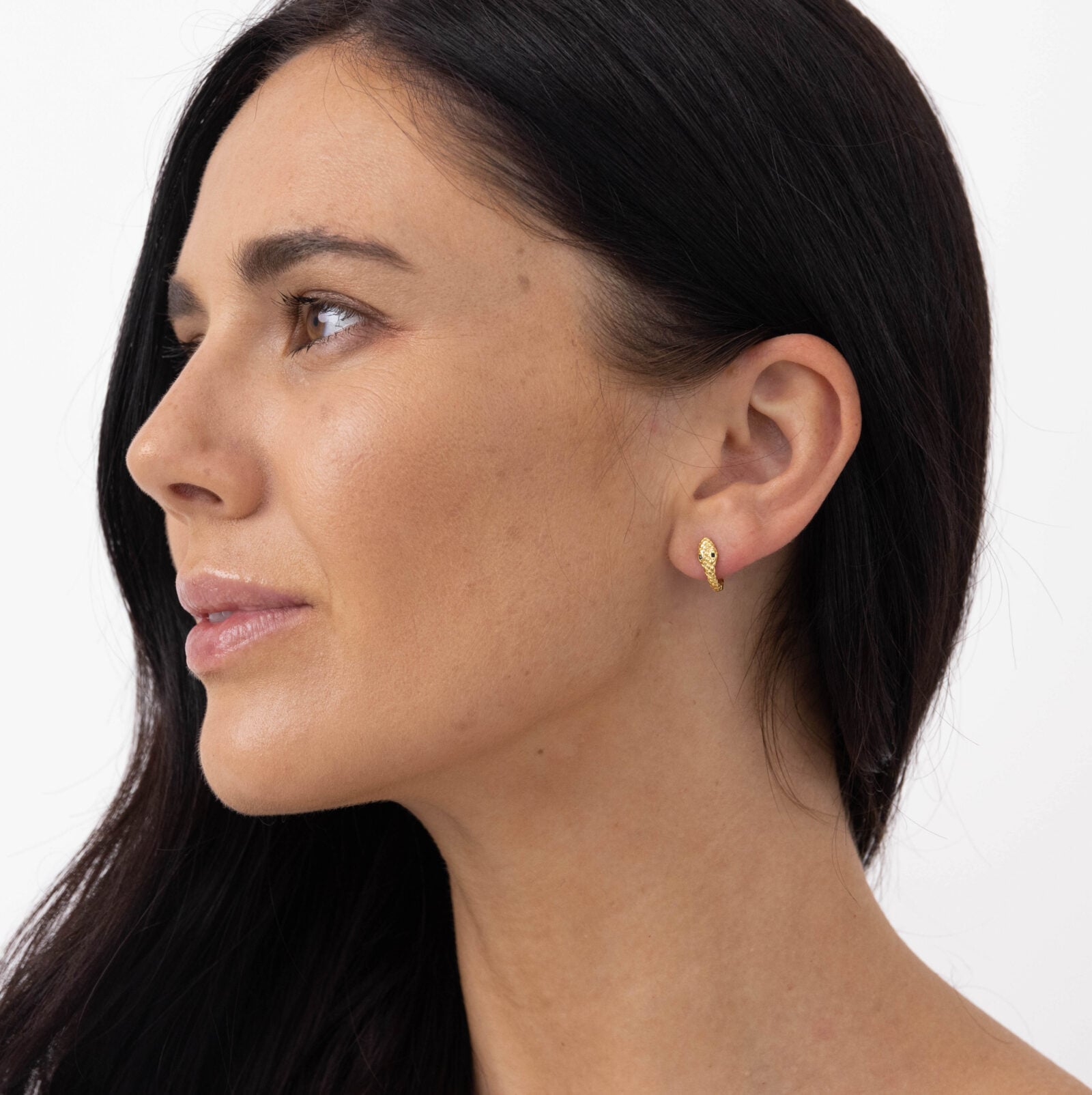 serpent hoop earrings gold edgy statement jewellery