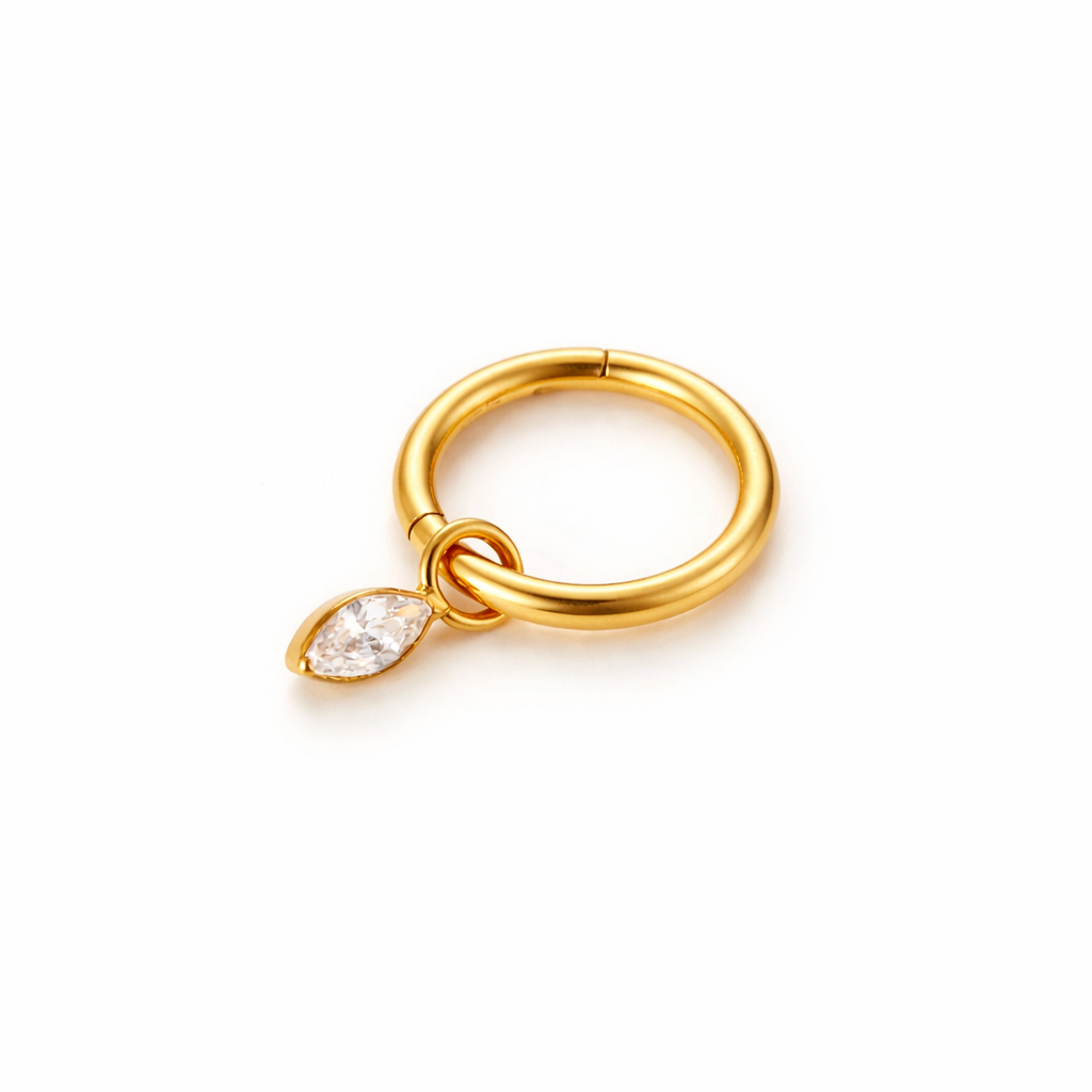 Celeste Micro Charm Hoop - Gold
