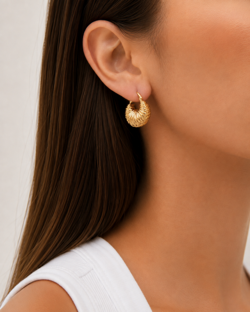 Gold Croissant Earrings