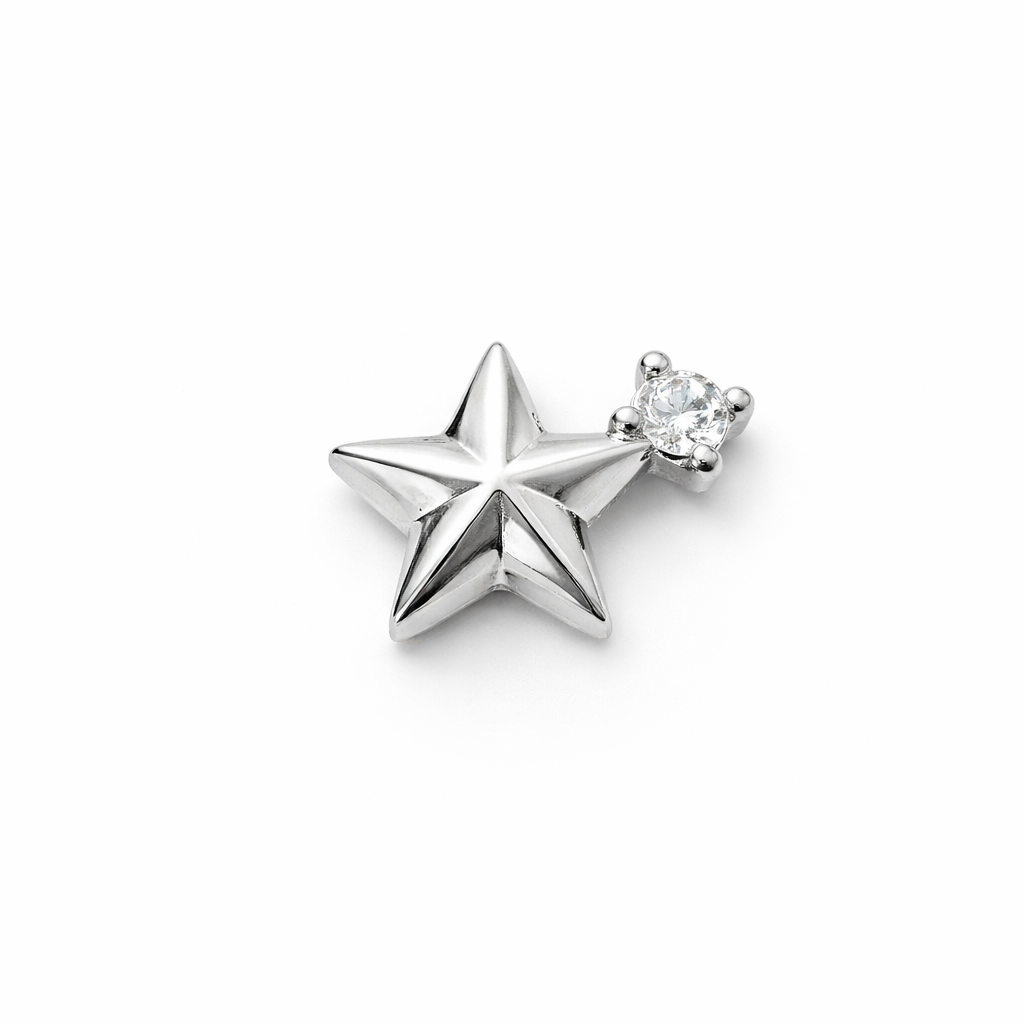 Star Single Stud - Silver