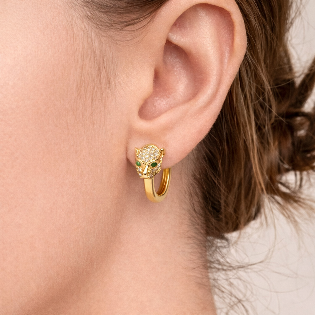 animal inspired gold hoop earrings modern jewellery