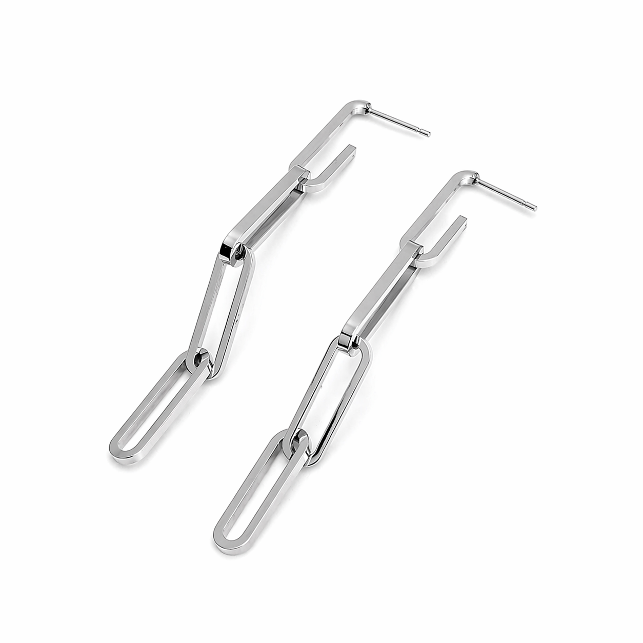 silver chain drop earrings lightweight statement