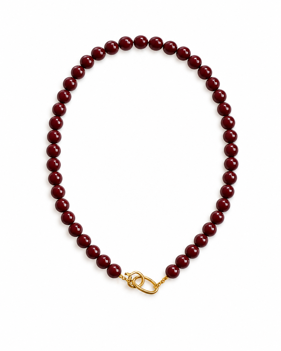 Red agate beaded necklace