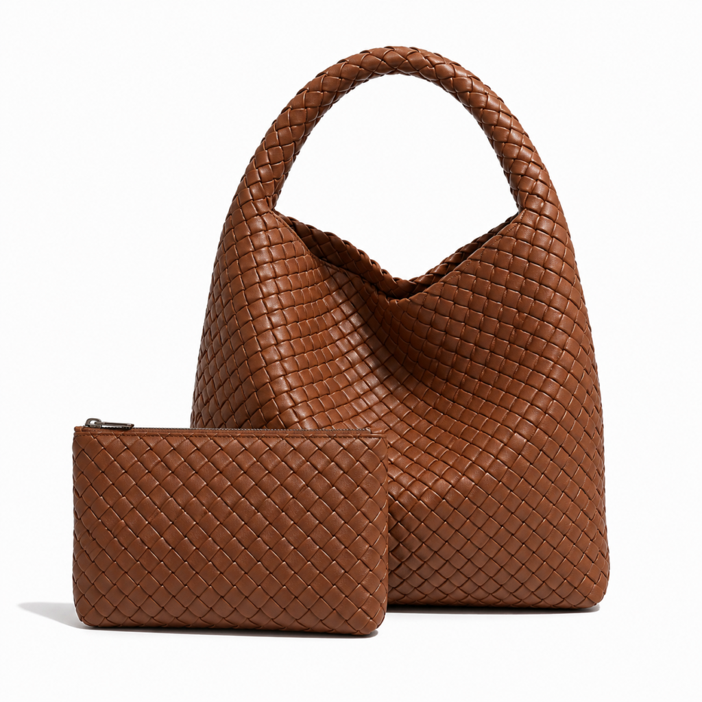 large brown woven tote bag oversized everyday Me The Label
