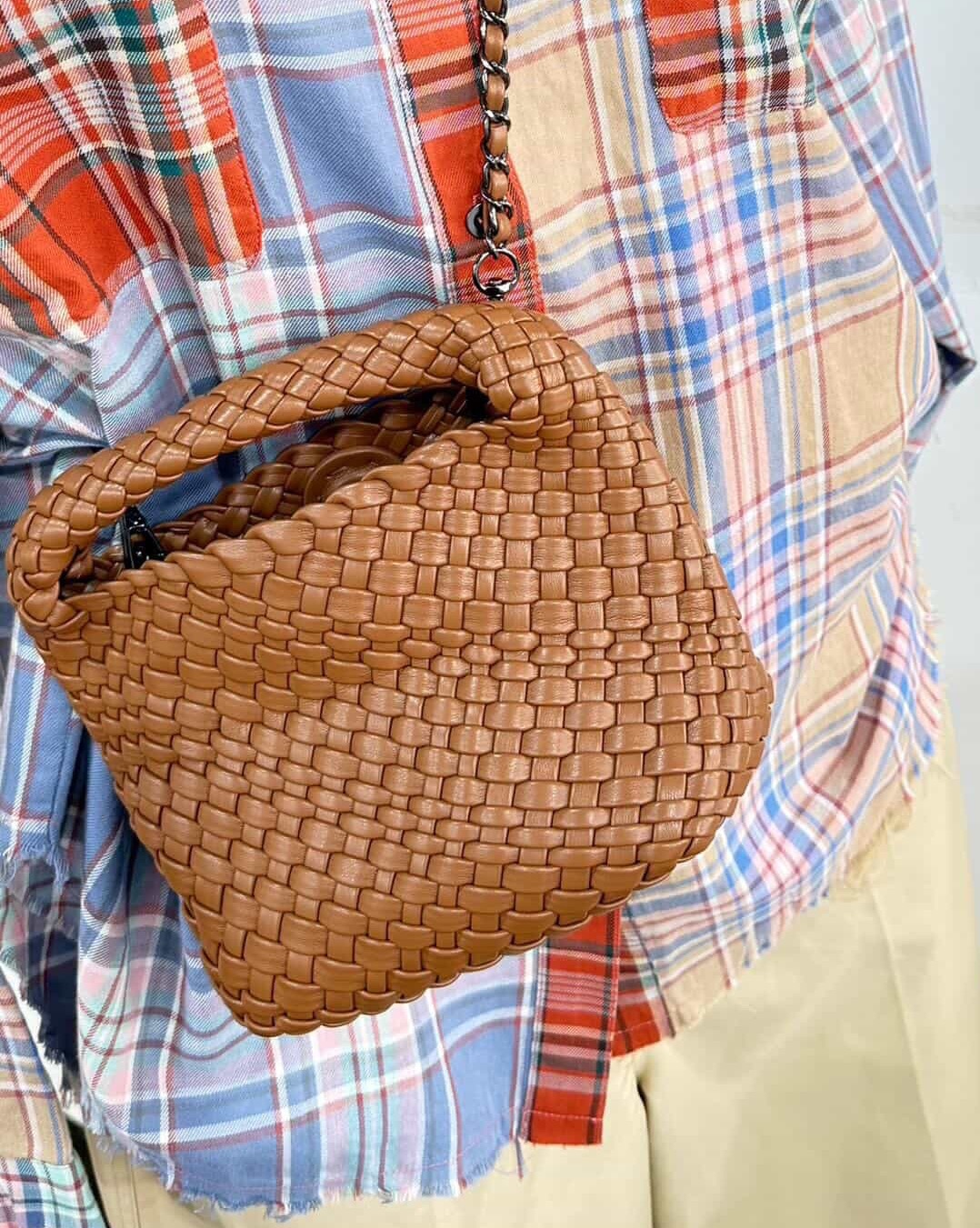 Mini Woven Tote - Rich Tan