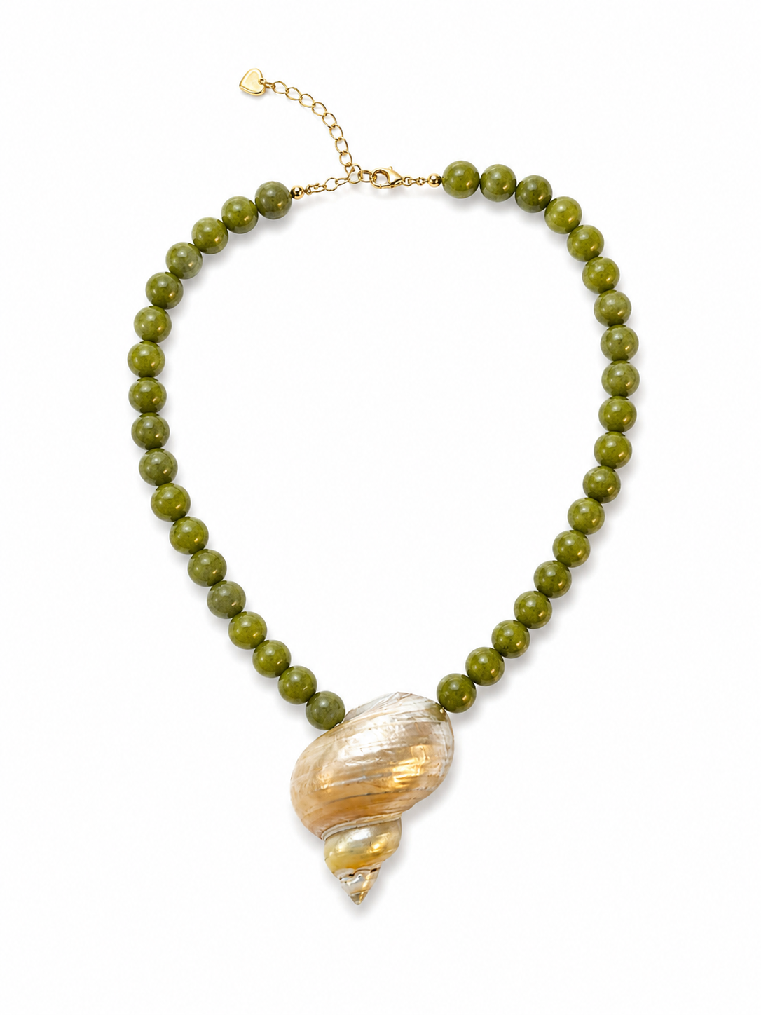 Peridot Beaded Shell Necklace