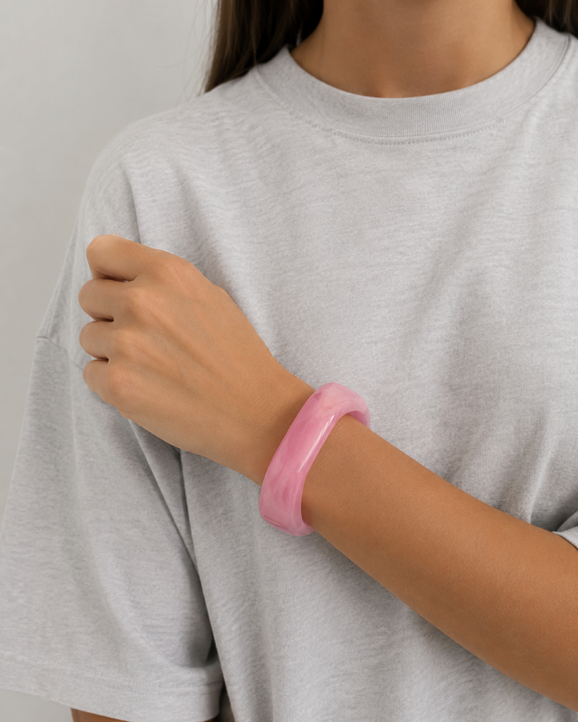 Blush Resin Statement Bangle