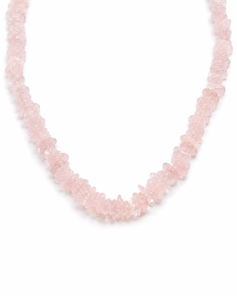 blush stone beaded necklace
