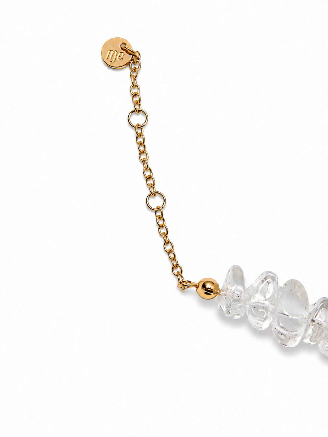 Clear stone chain detail