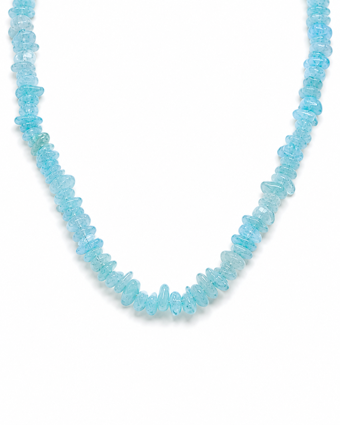 aqua natural beaded necklace