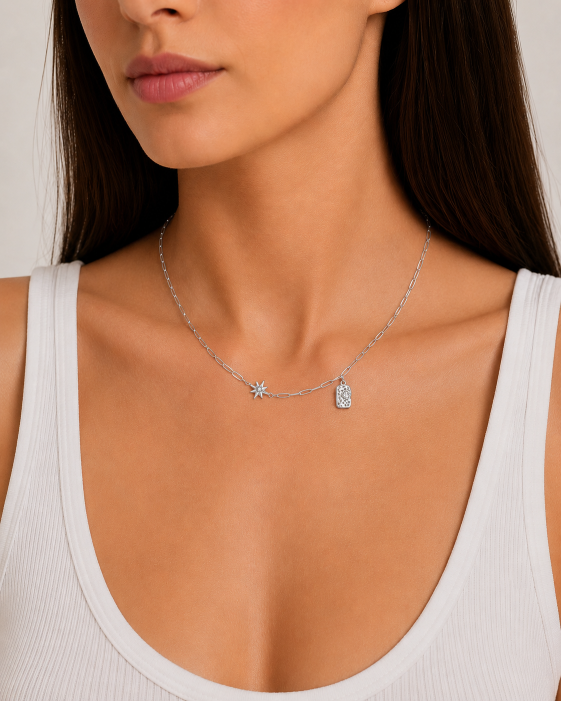 Star Treasure Box Necklace - Silver