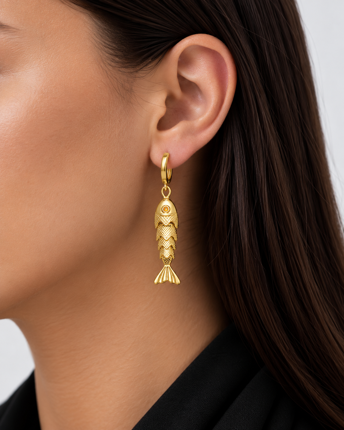 Sardine Drop Earrings – Gold - Image 2